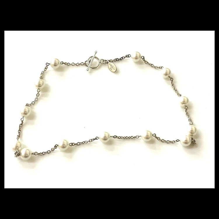 Estate Carolee Signed Faux Pearl Necklace - 3
