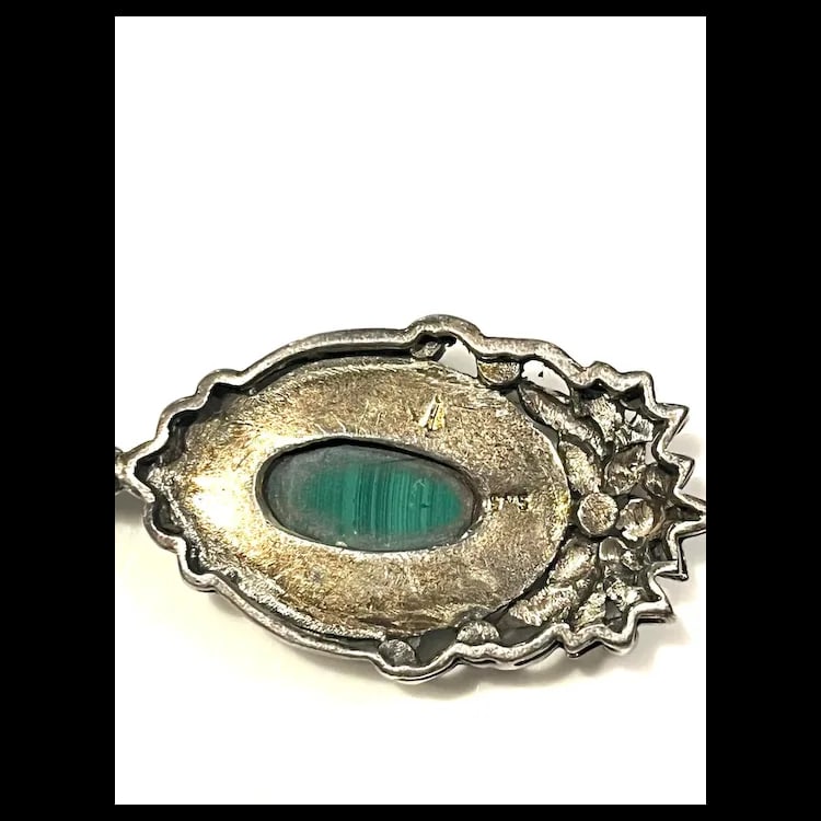 Vintage Lot of Art Deco Brooches set with Chrysoprase and MarcasiteSterling Silver, Chrysoprase, and - 5