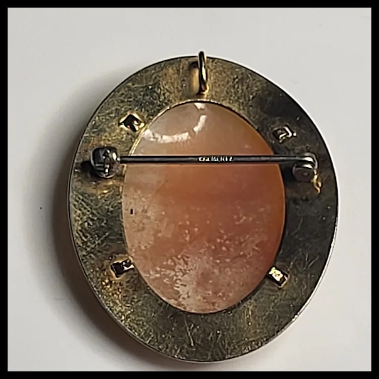 Vintage Cameo Pin/Brooch Hallmarked KREMENTZ - 3