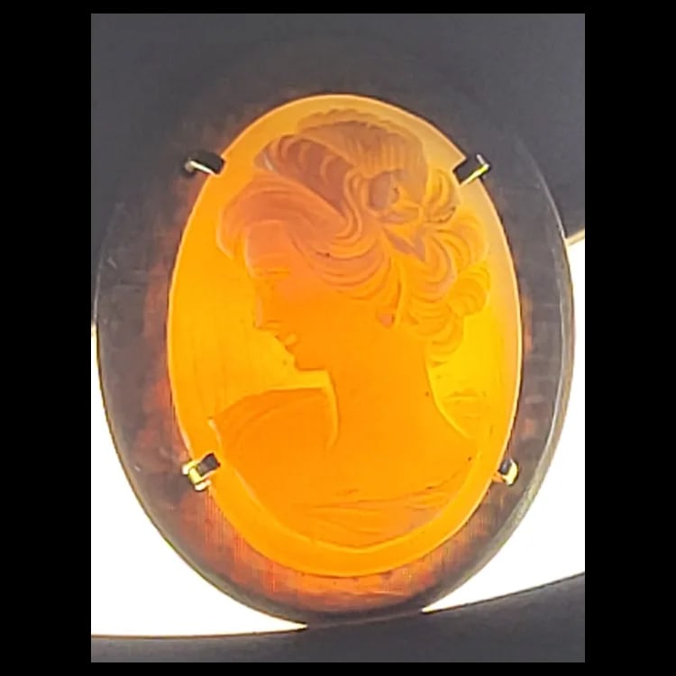 Vintage Cameo Pin/Brooch Hallmarked KREMENTZ - 6