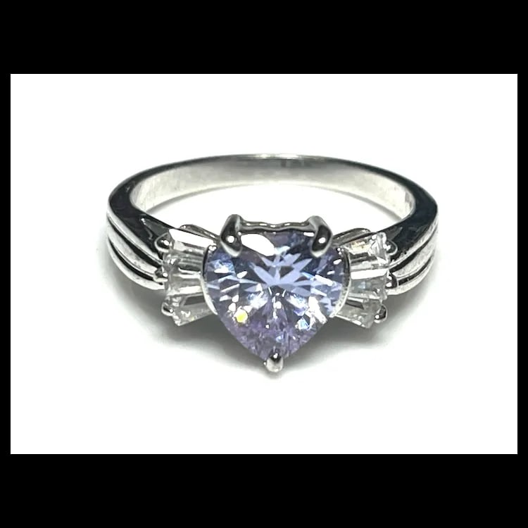 Estate Pink/Purple Topaz Heart Ring - 2