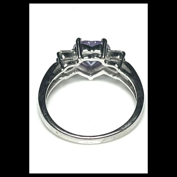 Estate Pink/Purple Topaz Heart Ring - 4