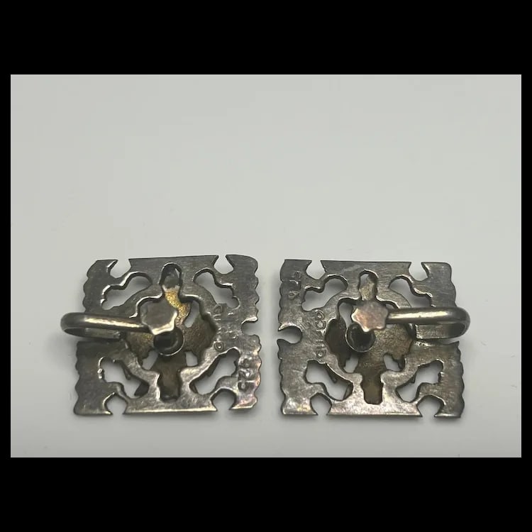 Vintage Cuzco Sterling Silver & Turquoise Screw back Earring SetSterling SilverWeighs 7.4 - 5