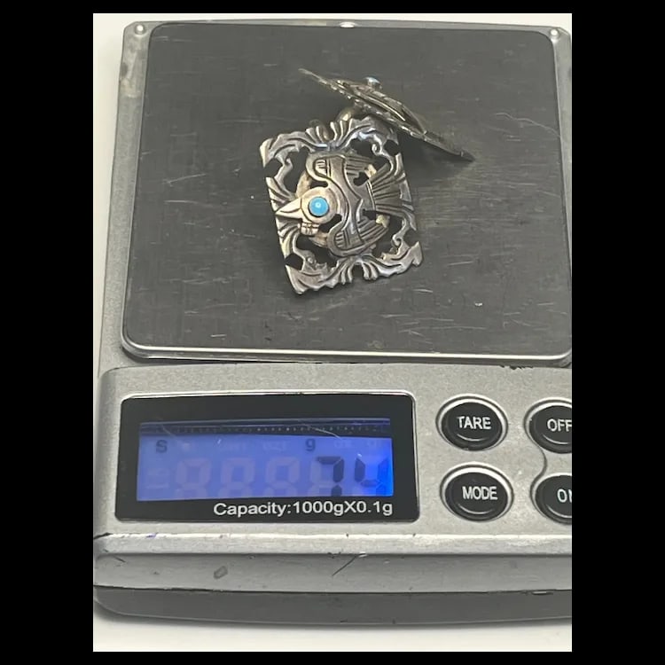 Vintage Cuzco Sterling Silver & Turquoise Screw back Earring SetSterling SilverWeighs 7.4 - 6