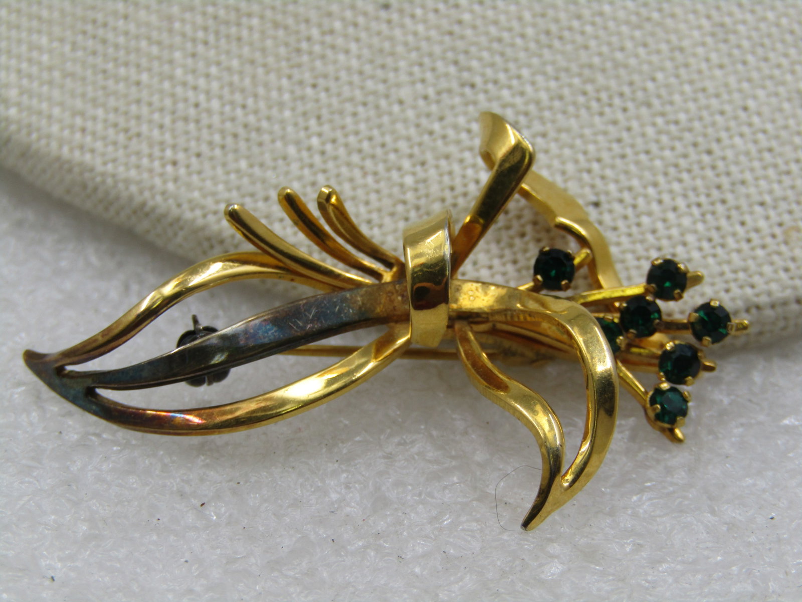 Vintage Swiss Made Rhinestone Floral Brooch, 1960's-1970's - 2