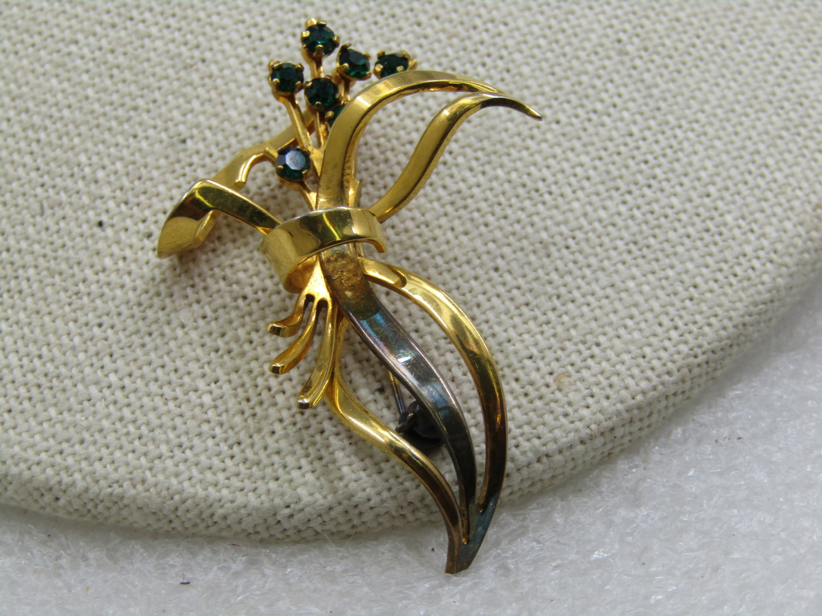 Vintage Swiss Made Rhinestone Floral Brooch, 1960's-1970's - 3