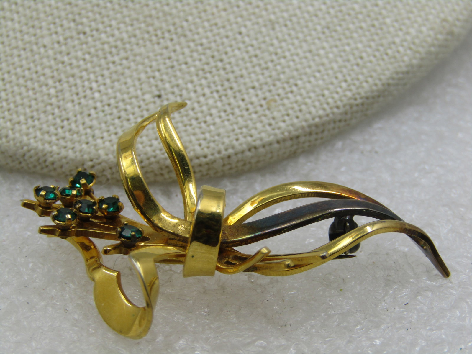Vintage Swiss Made Rhinestone Floral Brooch, 1960's-1970's - 4