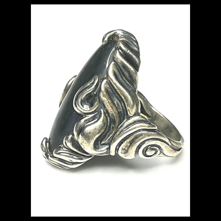 Estate Signed Carolyn Pollack Sterling Silver Statement Ring - 3