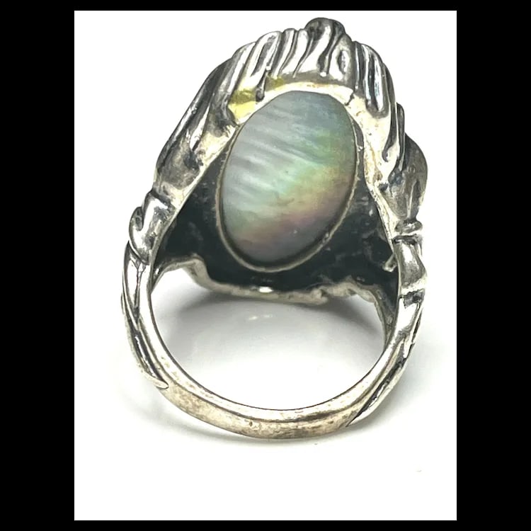 Estate Signed Carolyn Pollack Sterling Silver Statement Ring - 5