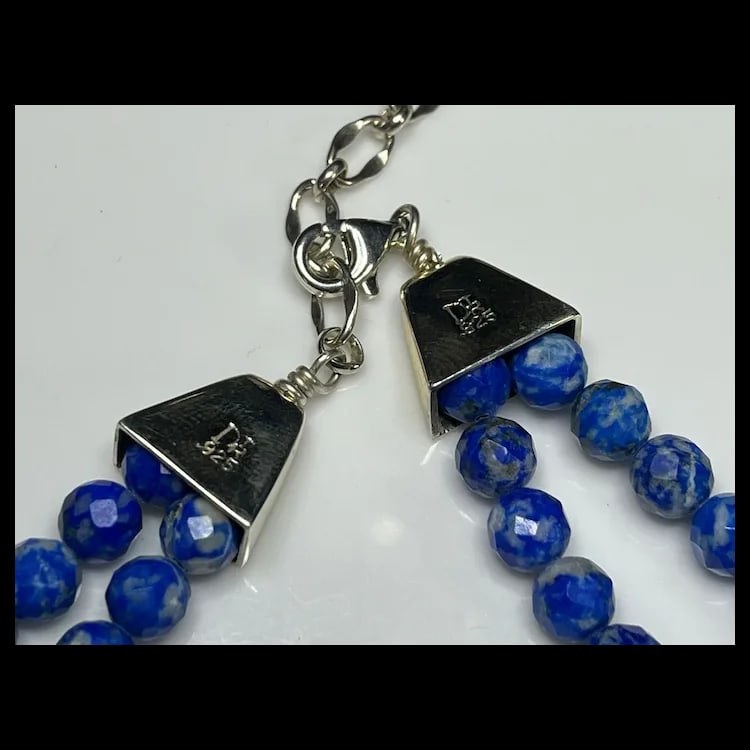 Vintage DTR Jay King Sterling Silver Lapis Lazuli Heart Pendant and Earring SetLapis - 4