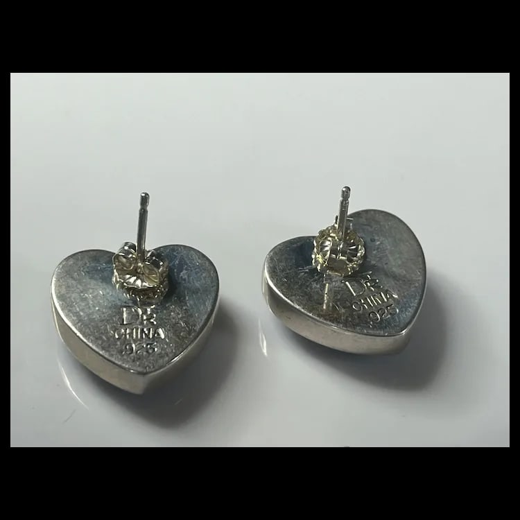Vintage DTR Jay King Sterling Silver Lapis Lazuli Heart Pendant and Earring SetLapis - 7