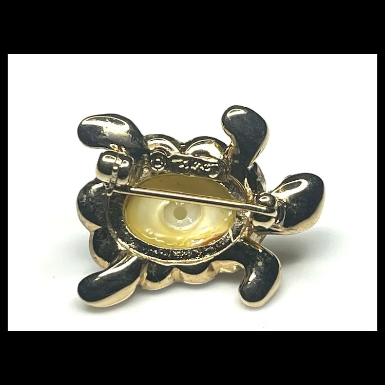 Vintage Carolee Crystal Turtle Brooch - 5