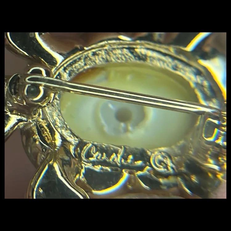 Vintage Carolee Crystal Turtle Brooch - 6