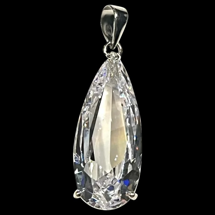 Estate Sterling Silver Oversized Teardrop Pendant (1 of 4)