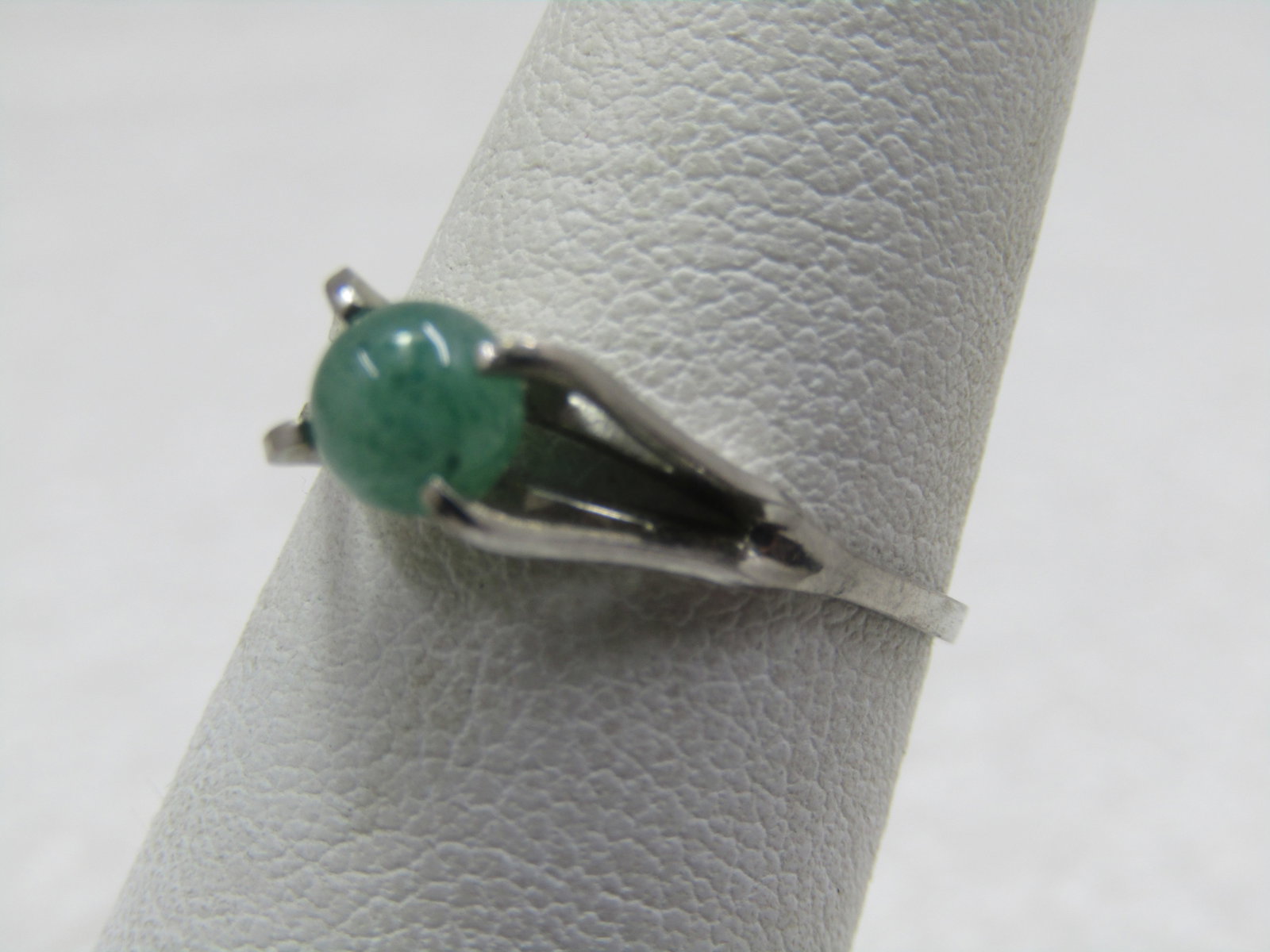 Vintage Sterling Jade Ring, Sz. 6, 1970's-1980's, Signed - 3