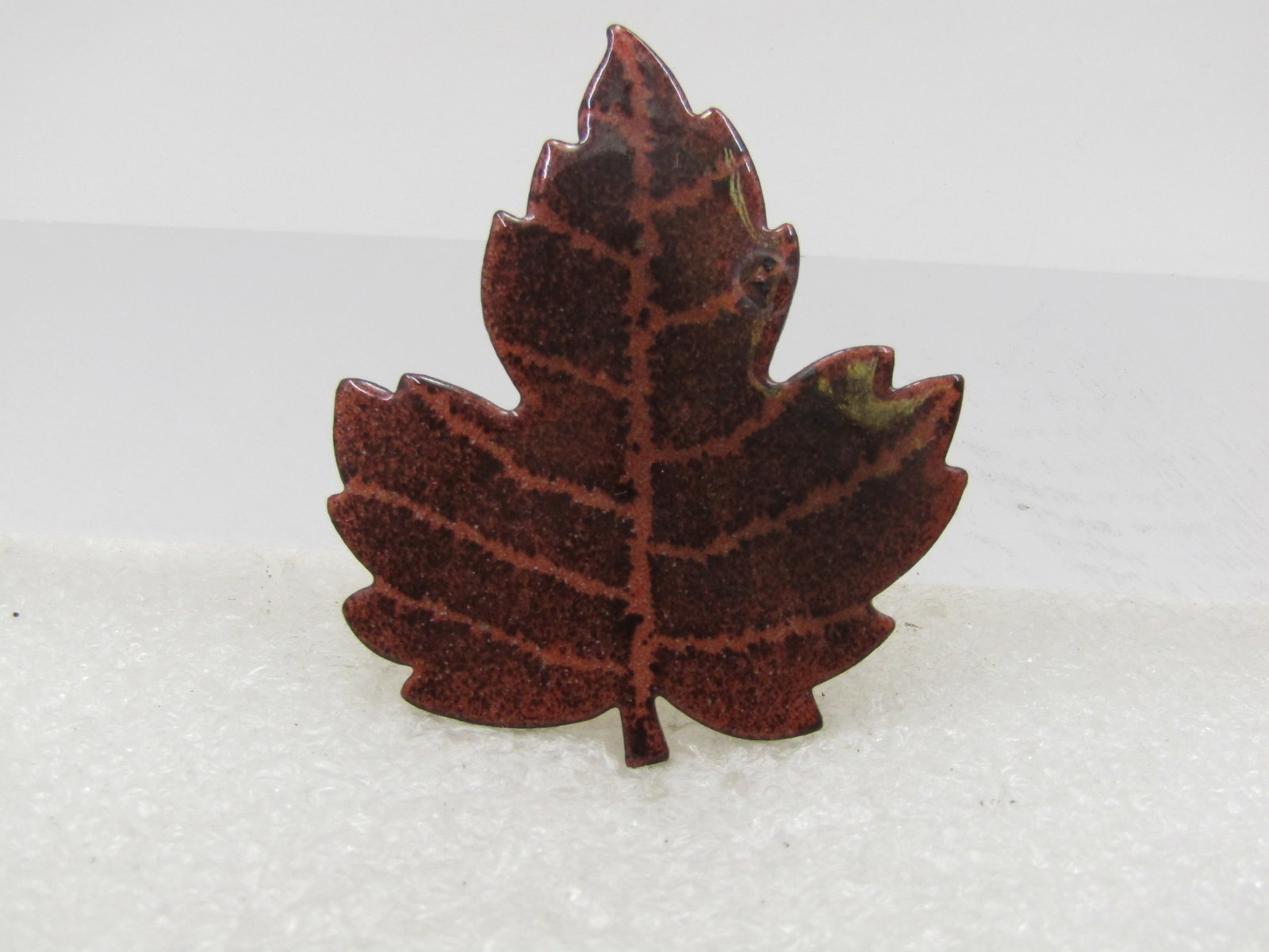 Vintage Enameled Maple Leaf Brooch, Hand Made, 1960's-1970's (1 of 7)