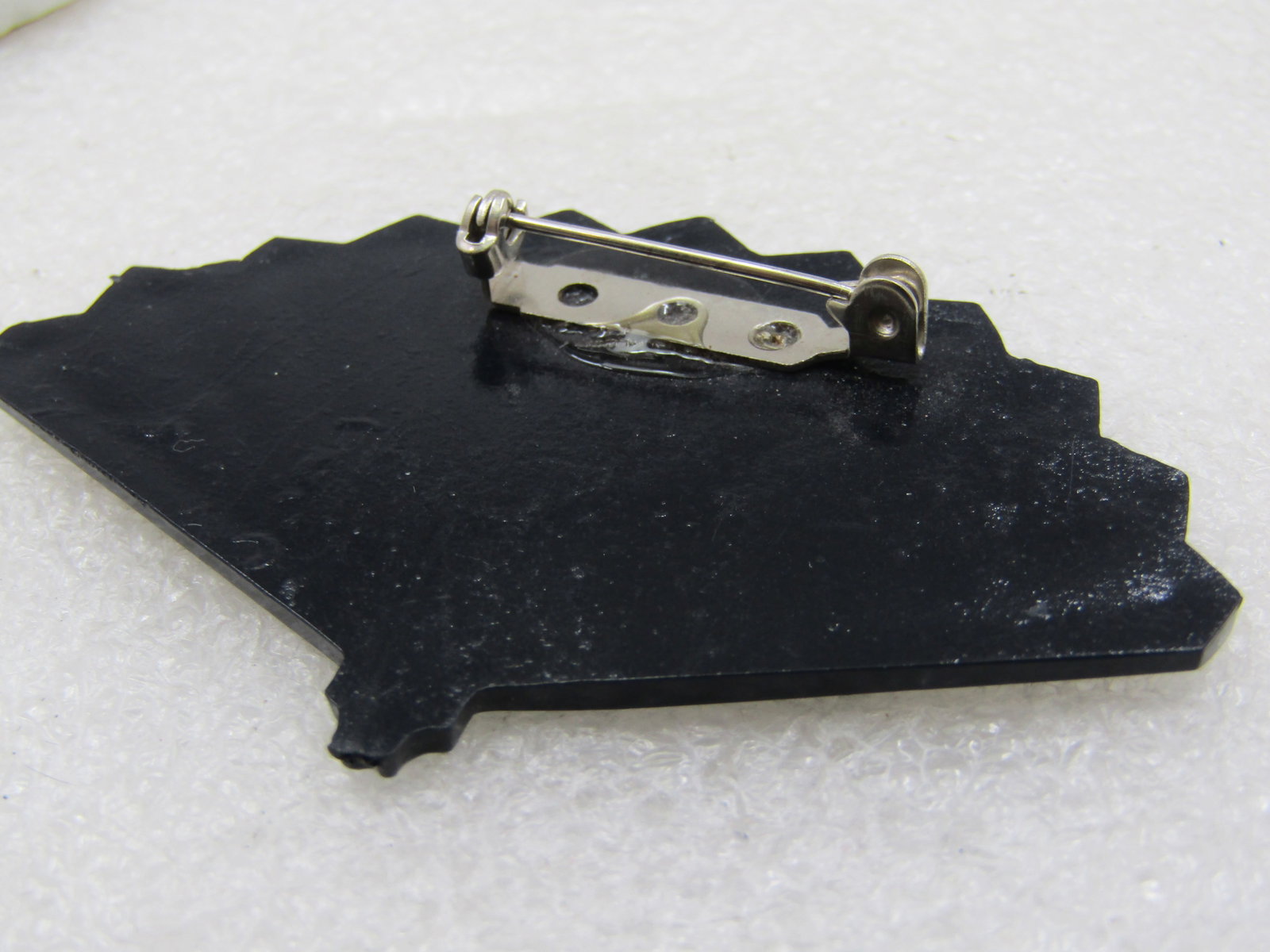 Vintage Black Plastic Open Fan Brooch, 2.75", 1950's-1960's - 7