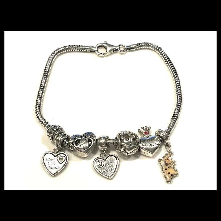 Estate Italian Sterling Silver Charm Bracelet - 2