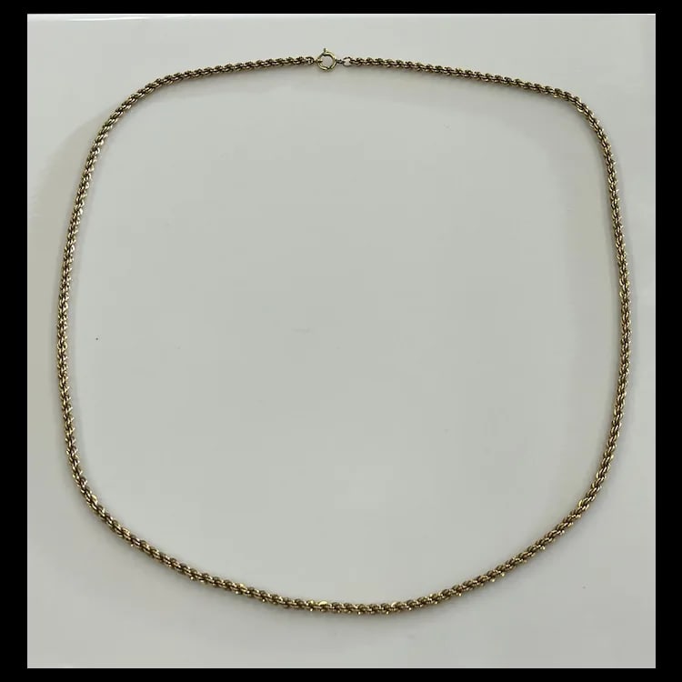 Vintage Rope Chain NecklaceGold- FilledWeighs 16.8 gramsMeasures 24 inches - 3