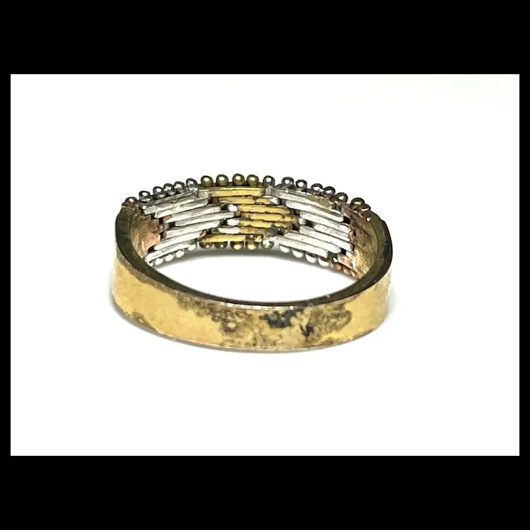 Vintage Italian Tri- Color Sterling Silver Ring - 3