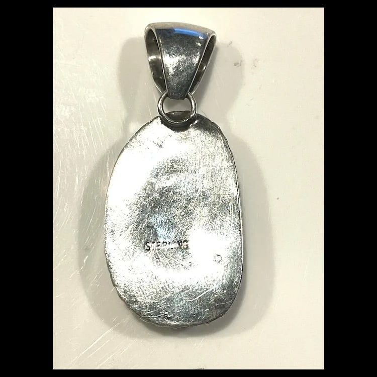 Vintage Southwestern Charoite Sterling SIlver Large Pendant - 4