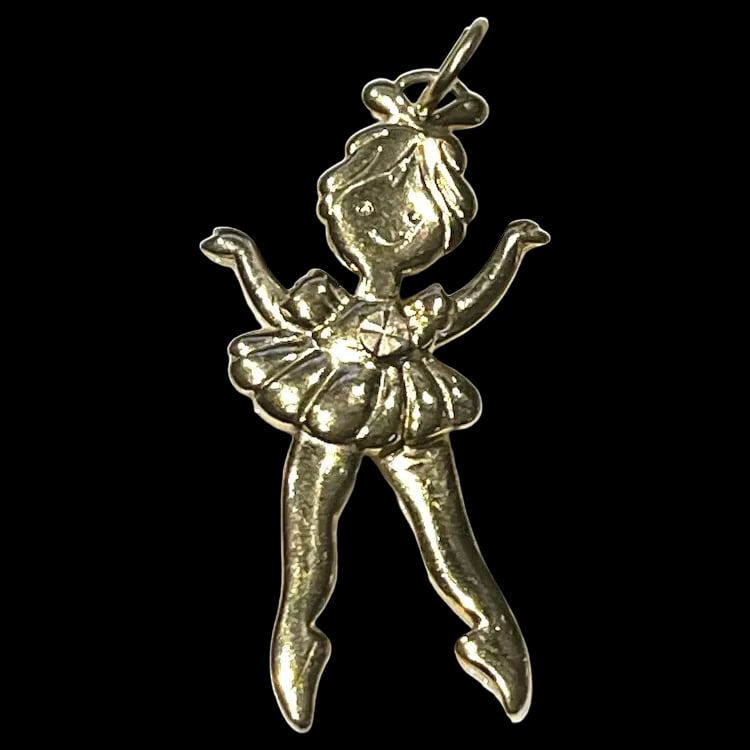Vintage Gold Tone Articulated Dancing Ballerina Pendant/Charm Hallmarked: No Hallmark SeenWeighs: (1 of 5)