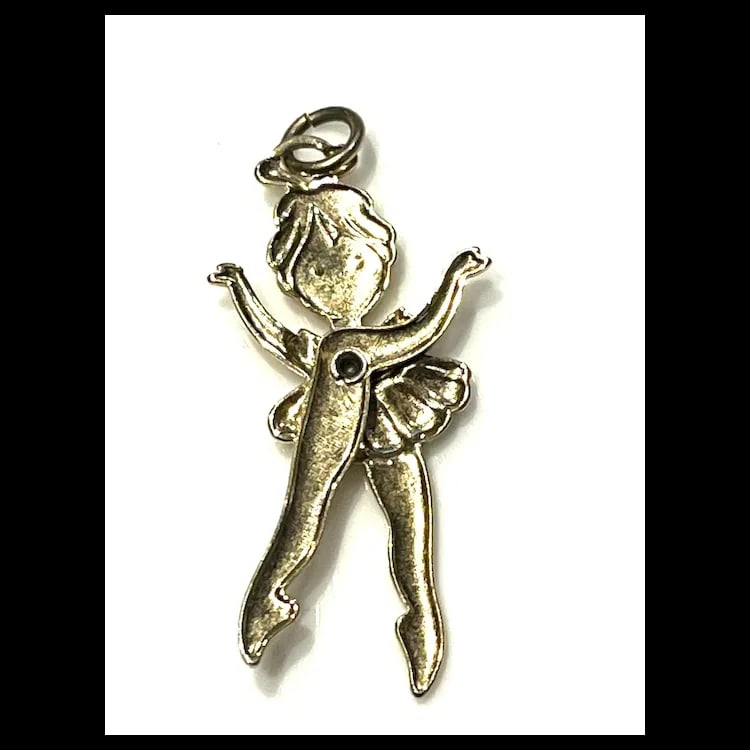Vintage Gold Tone Articulated Dancing Ballerina Pendant/Charm Hallmarked: No Hallmark SeenWeighs: - 5