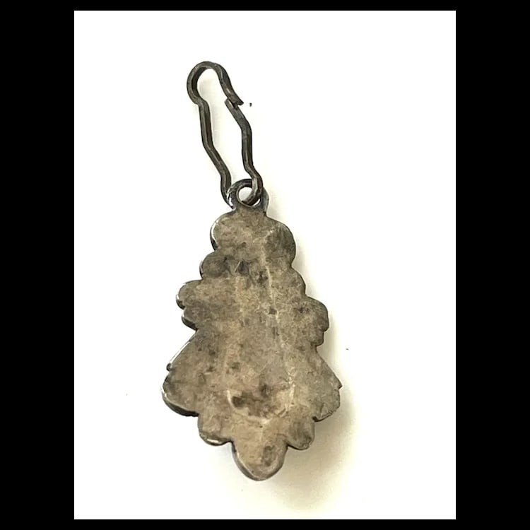 Antique Victorian Silver and Blue Glass Charm - 3