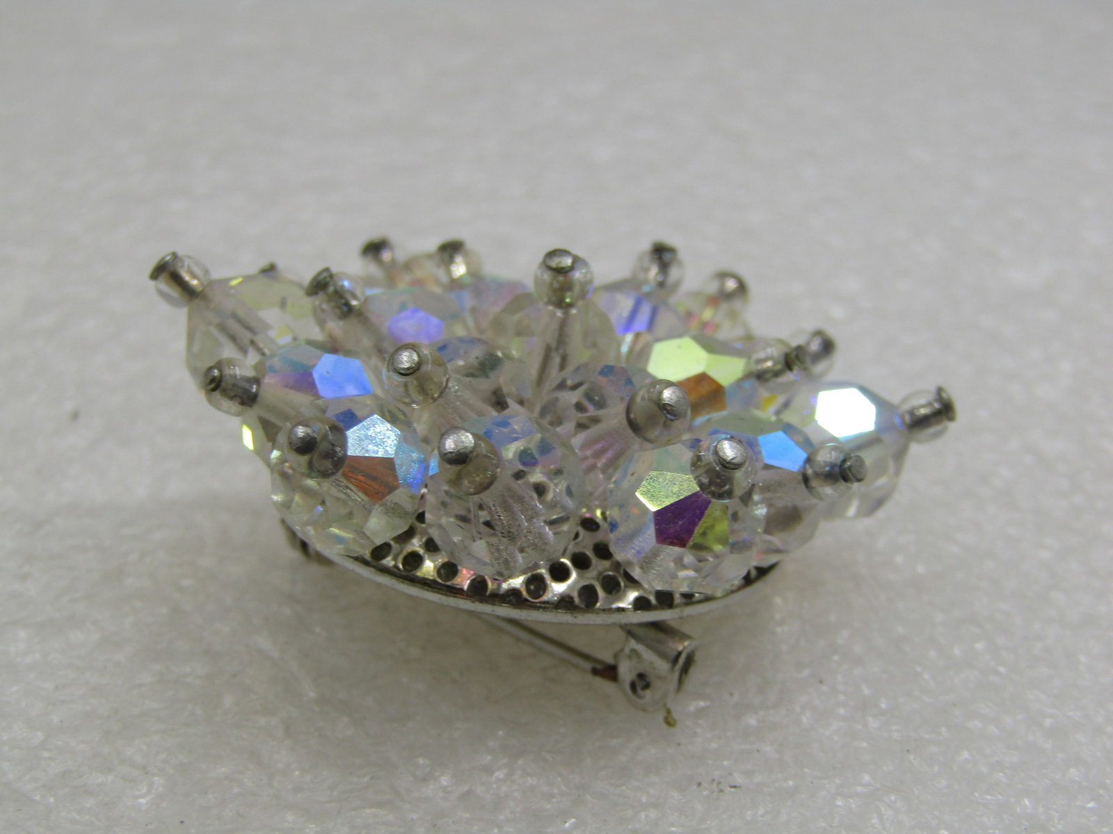 Vintage Aurora Borealis Crystal Brooch, 1960's - 3