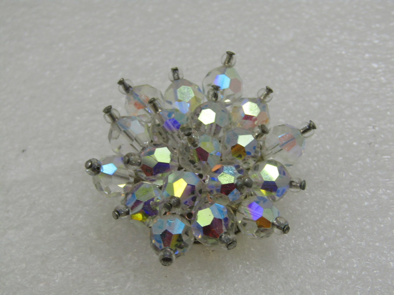 Vintage Aurora Borealis Crystal Brooch, 1960's - 4