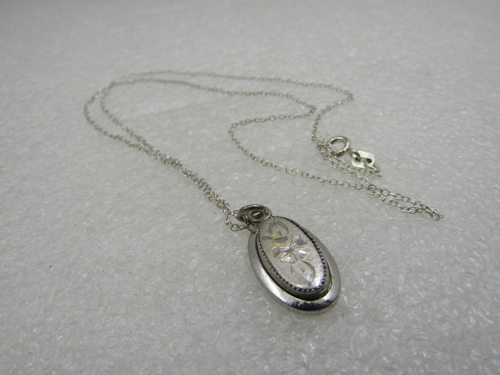 Vintage 12kt G.F. Engraved Cameo Necklace, 18" Chain .925 - 6