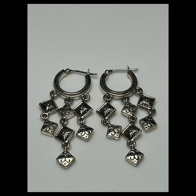 Estate Sterling Silver Chandelier EarringsSterling SilverWeighs 8.7 gramsMeasures .50 x 1.5 inches - 3