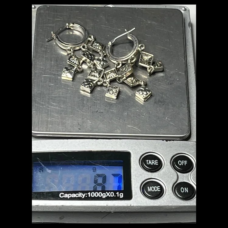 Estate Sterling Silver Chandelier EarringsSterling SilverWeighs 8.7 gramsMeasures .50 x 1.5 inches - 5