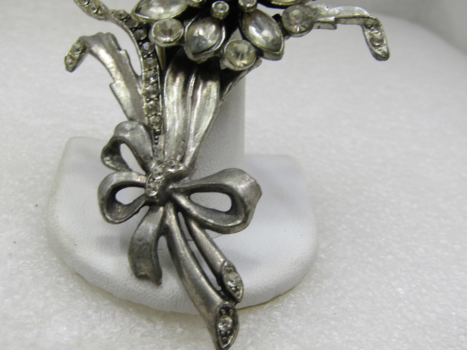 Vintage Rhinestone Bouquet Tall Brooch, 1930's, 3.75" - 4