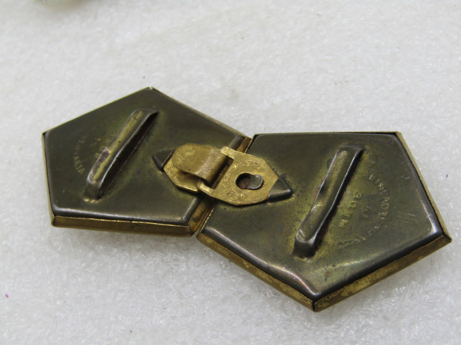 Vintage Czechoslovakia Faux Pearl Buckles. It is 3" long and 1.25" wide - 4