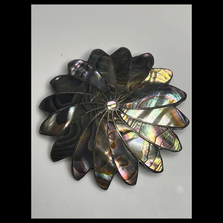 Vintage Sterling Silver Abalone Barrette and BroochesSterling Silver Weighs 33.6 grams - 4
