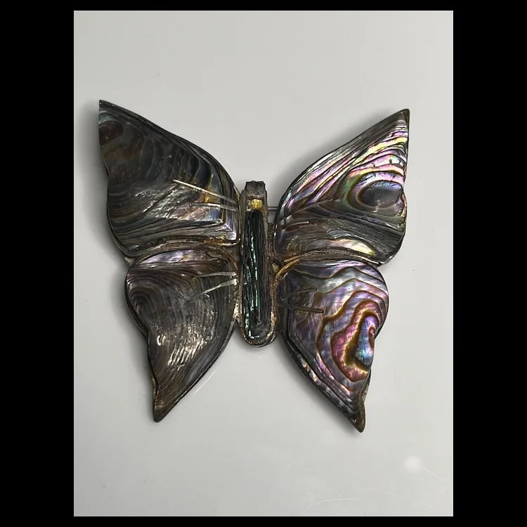Vintage Sterling Silver Abalone Barrette and BroochesSterling Silver Weighs 33.6 grams - 5
