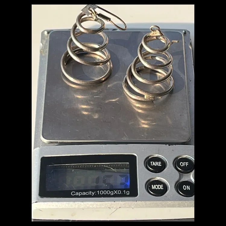 Vintage Sterling Silver Spiral EarringsHallmarked Mexico 925Sterling SilverWeighs 15.3 gramsMeasures - 4