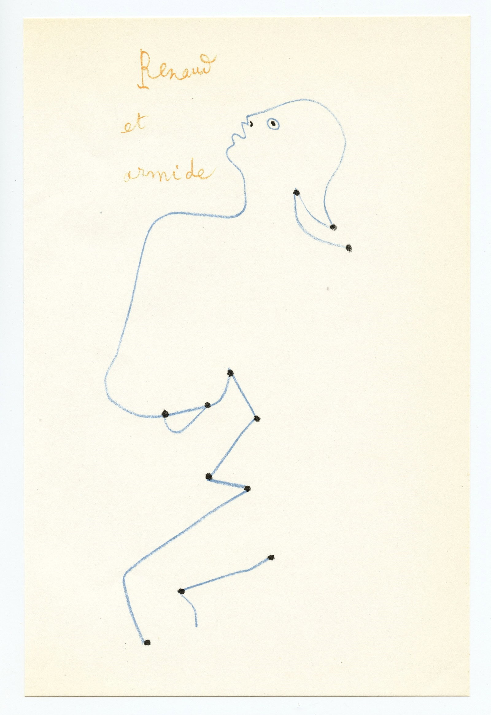 Jean Cocteau original lithograph | Renaud et Armide: Title: Jean Cocteau original lithograph | Renaud et Armide Description: Medium: original lithograph. Printed in Paris in 1957 at the Mourlot Freres atelier. Size: 8 3/4 x 6 inches (225 x 150 mm).