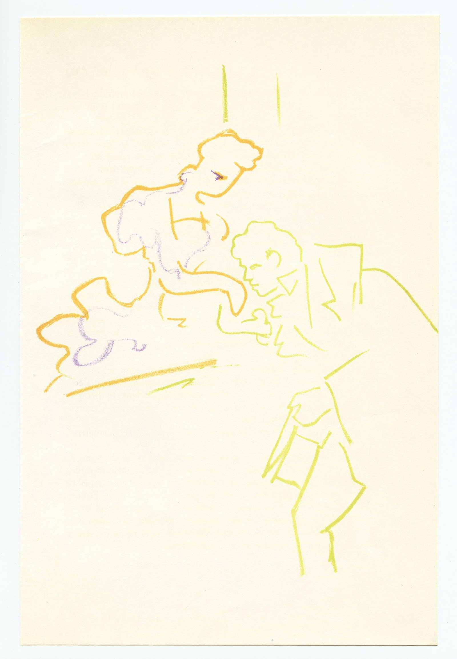 Jean Cocteau original lithograph | The Eagle Has Two Heads: Title: Jean Cocteau original lithograph | The Eagle Has Two Heads Description: Medium: original lithograph. Printed in Paris in 1957 at the Mourlot Freres atelier. Size: 8 3/4 x 6 inches (225 x 150