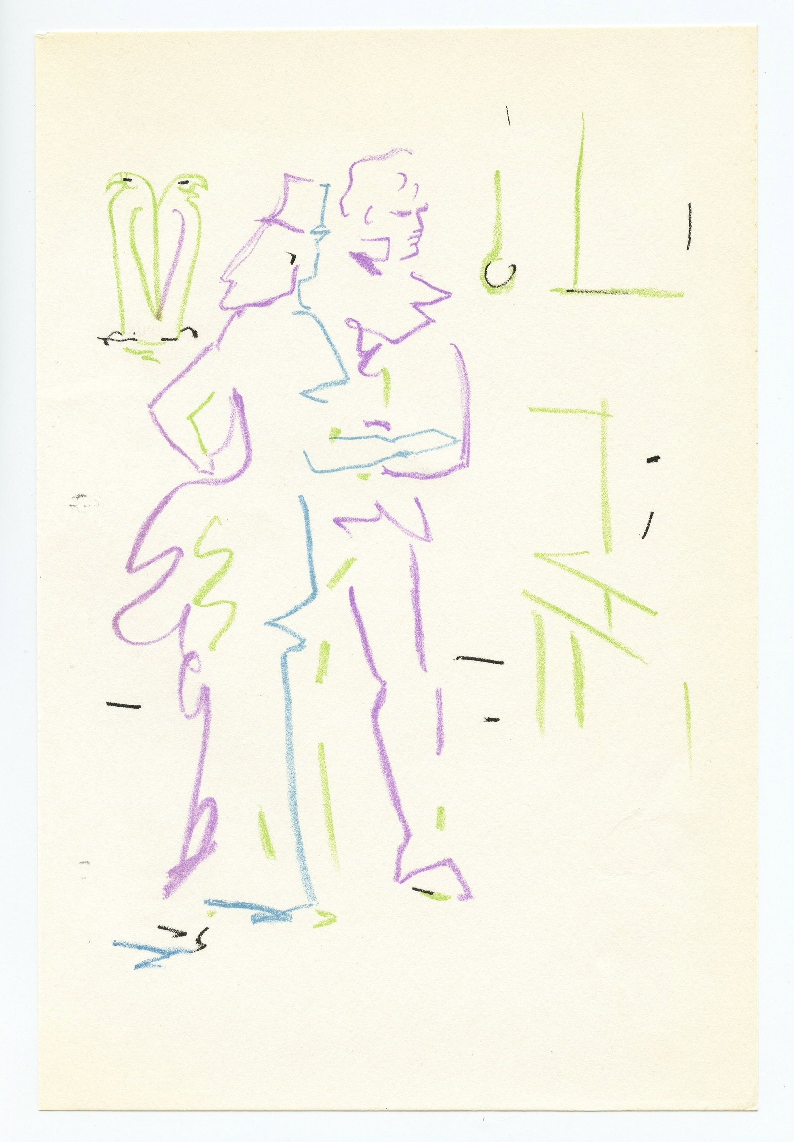Jean Cocteau original lithograph | The Eagle Has Two Heads: Title: Jean Cocteau original lithograph | The Eagle Has Two Heads Description: Medium: original lithograph. Printed in Paris in 1957 at the Mourlot Freres atelier. Size: 8 3/4 x 6 inches (225 x 150