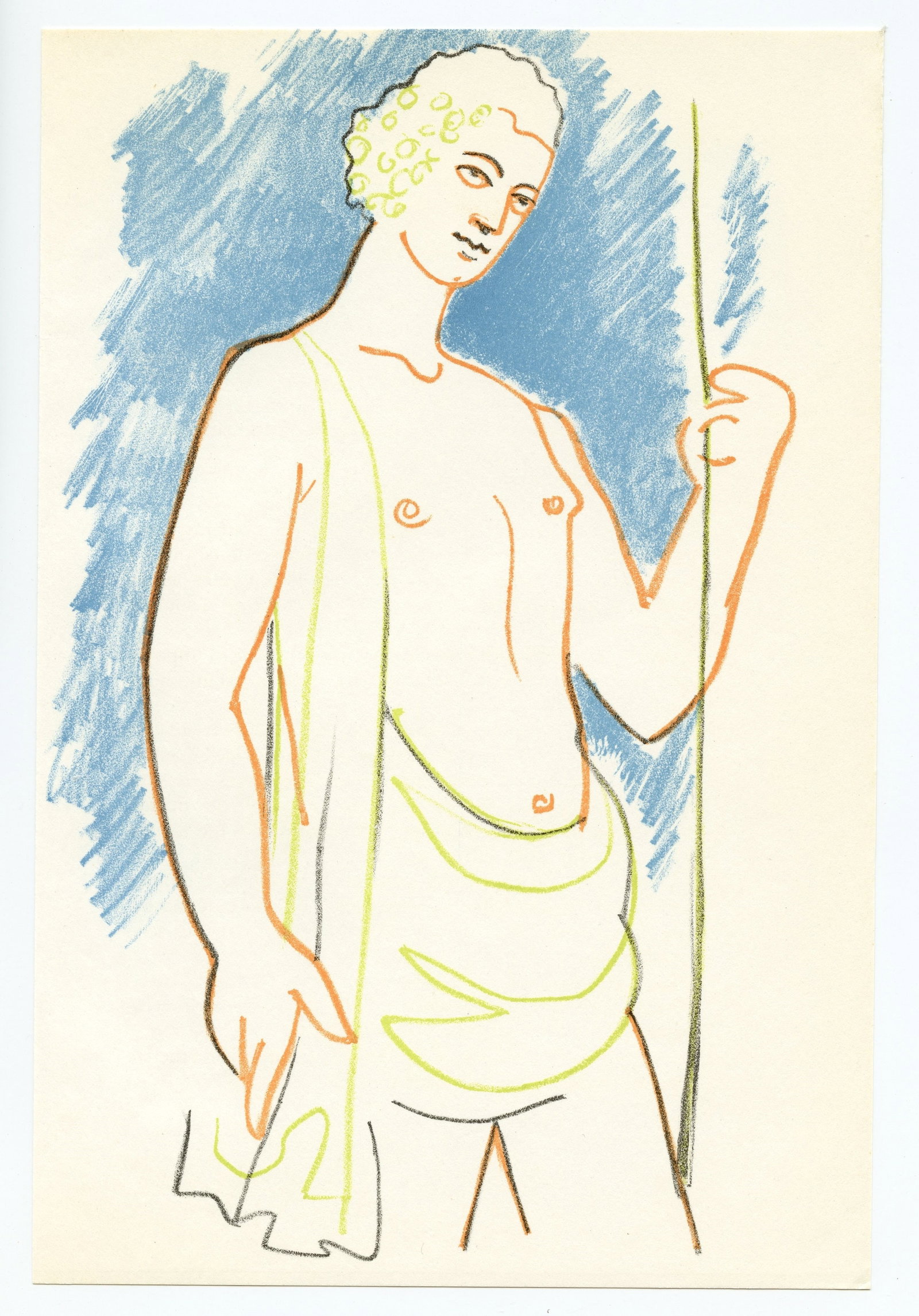 Untitled: Title: Description: Medium: original lithograph. Printed in Paris in 1957 at the Mourlot Freres atelier. Size: 8 3/4 x 6 inches (225 x 150 mm). Artist, novelist, poet, playwright and film director