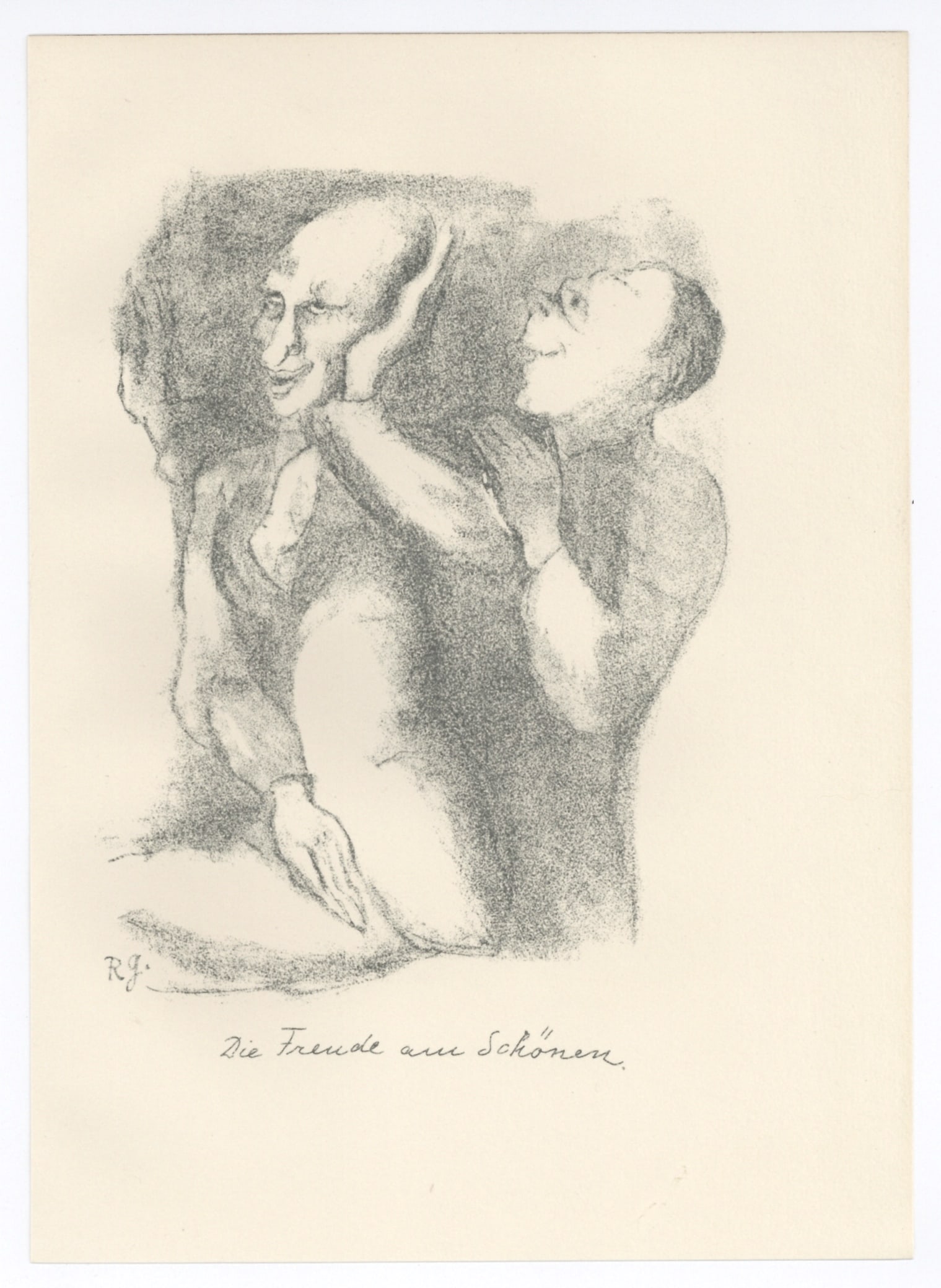 Rudolf Grossmann original lithograph "Freude am Schonen": Title: Rudolf Grossmann original lithograph "Freude am Schonen" Description: The Joy of Beauty Medium: original lithograph. This is one of the scenes of the Berlin art world executed by Rudolf Grossma
