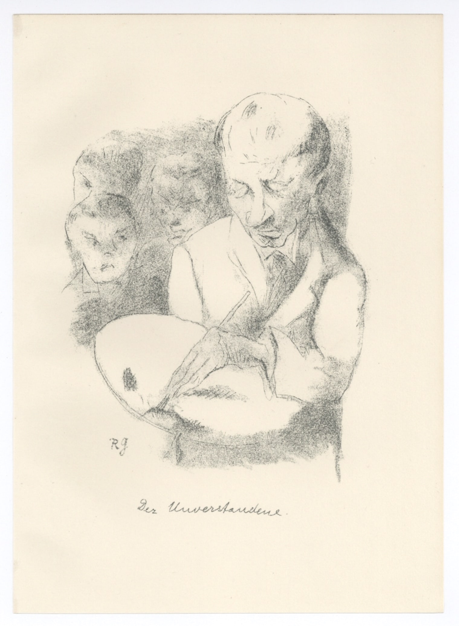Rudolf Grossmann original lithograph "Der Unverstandene" (1 of 1)