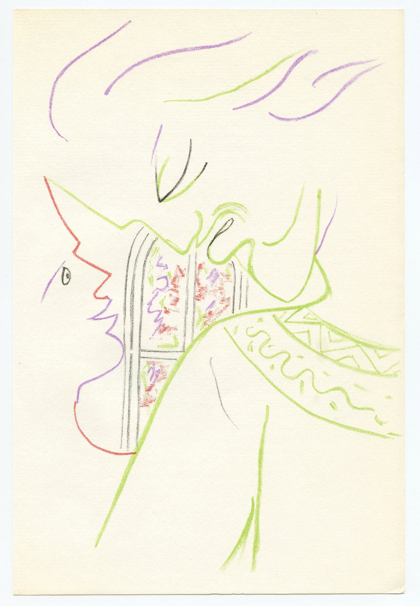 Jean Cocteau original lithograph | Knights of the Round Table: Title: Jean Cocteau original lithograph | Knights of the Round Table Description: Medium: original lithograph. Printed in Paris in 1957 at the Mourlot Freres atelier. Size: 8 3/4 x 6 inches (225 x 150