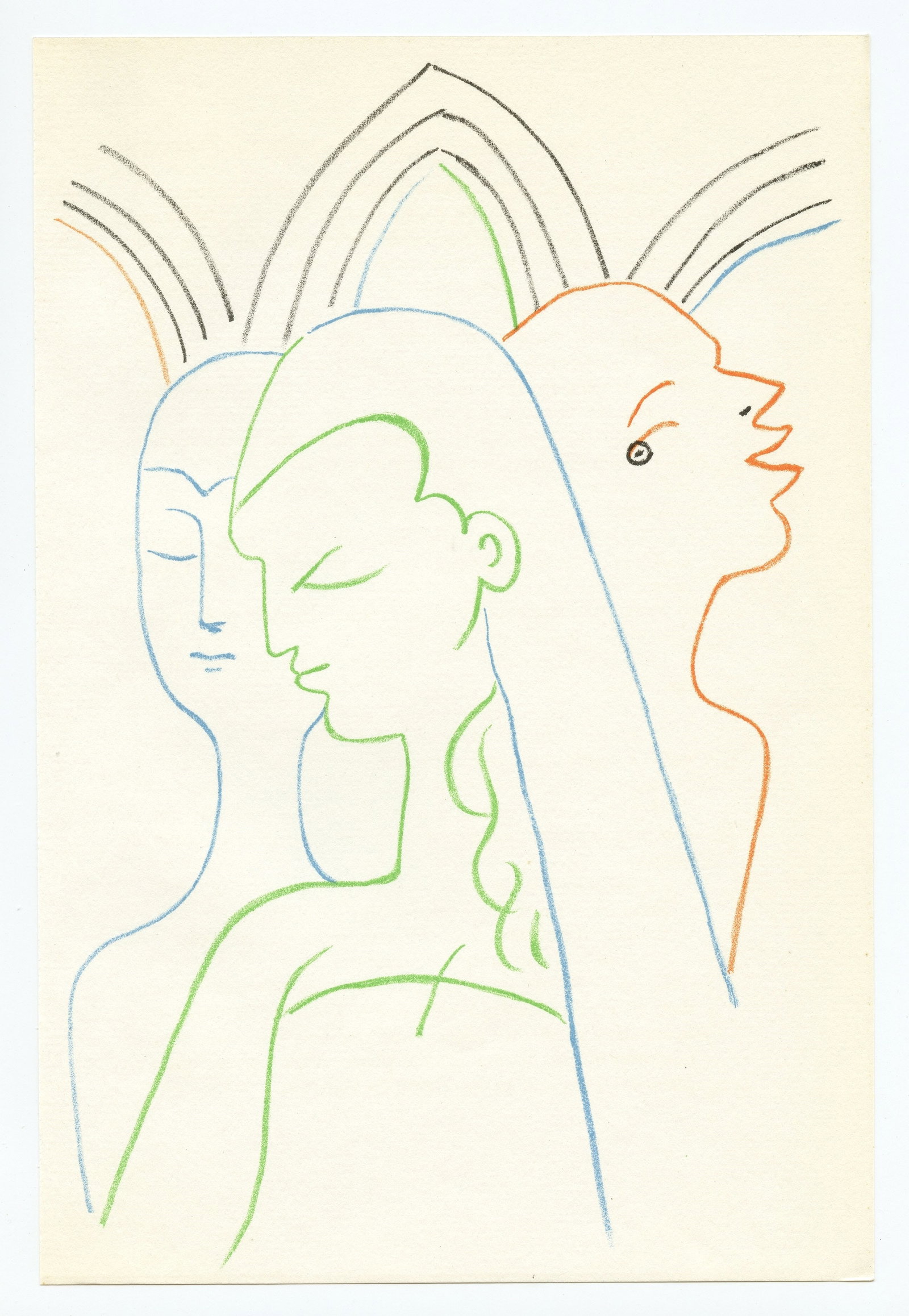 Jean Cocteau original lithograph | Knights of the Round Table (1 of 1)