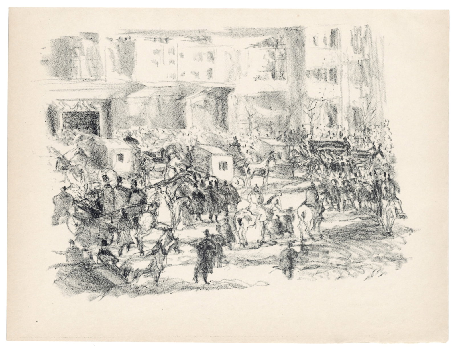 Rudolf Grossmann original lithograph "Begrabnis" | Berliner Bilder (1 of 1)