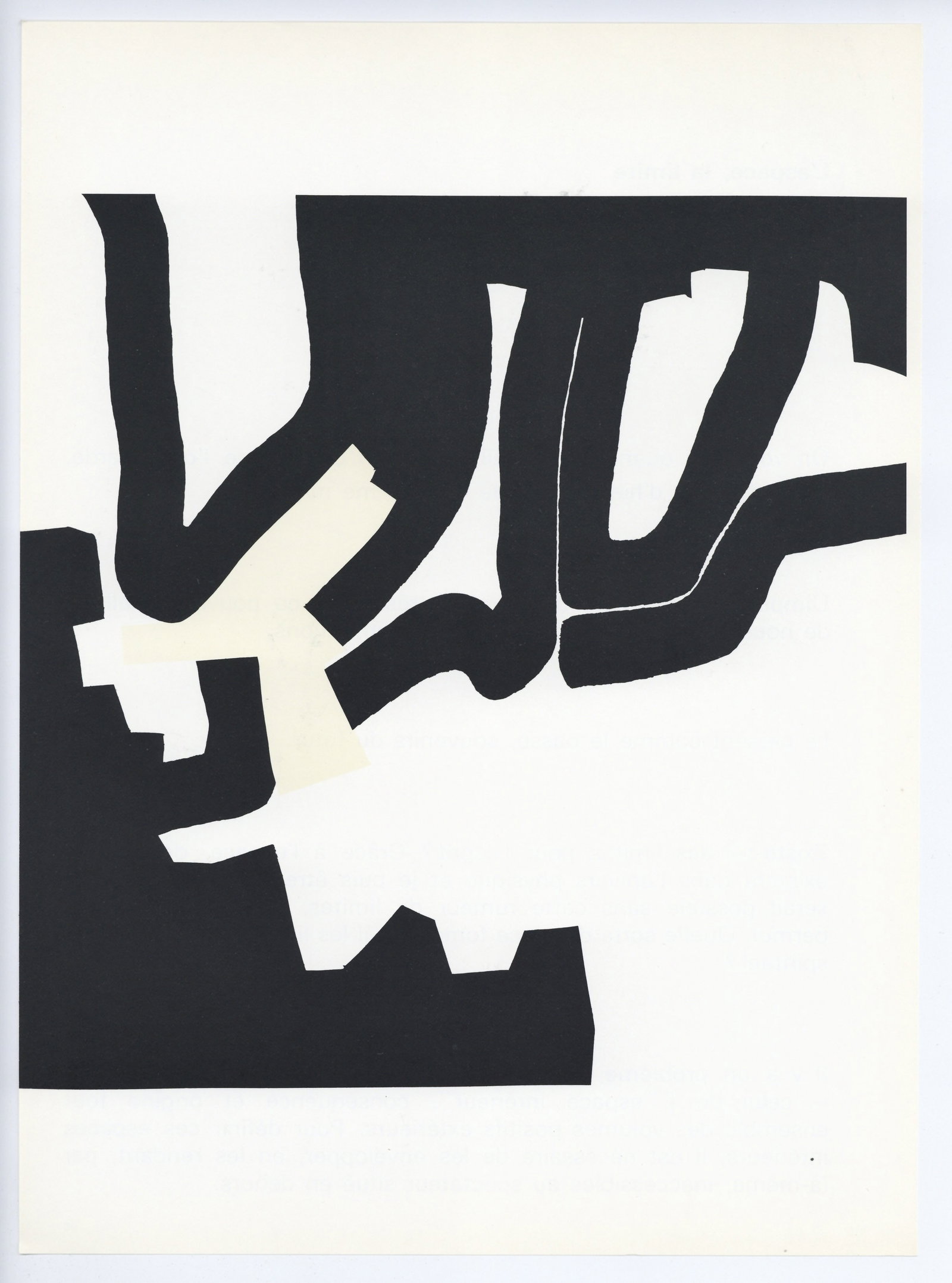 Eduardo Chillida lithograph, 1970: Title: Eduardo Chillida lithograph, 1970 Description: Medium: lithograph (after the painting). Printed in 1970 for the art revue Derrière le Miroir (issue number 183) and published in Paris by