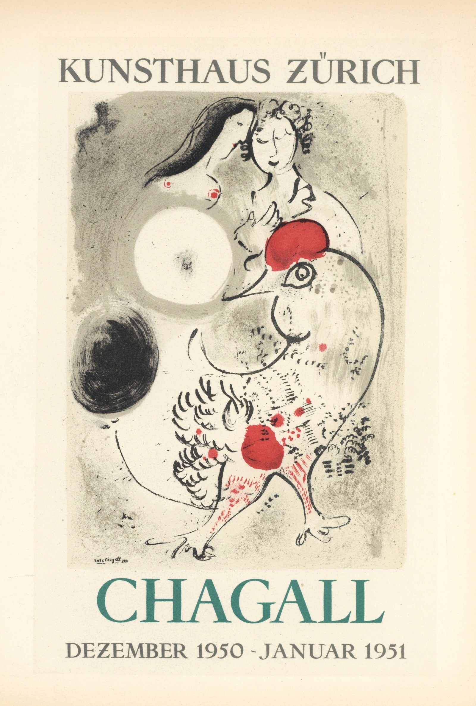 Marc Chagall lithograph poster "Kunsthaus Zurich" (1 of 1)