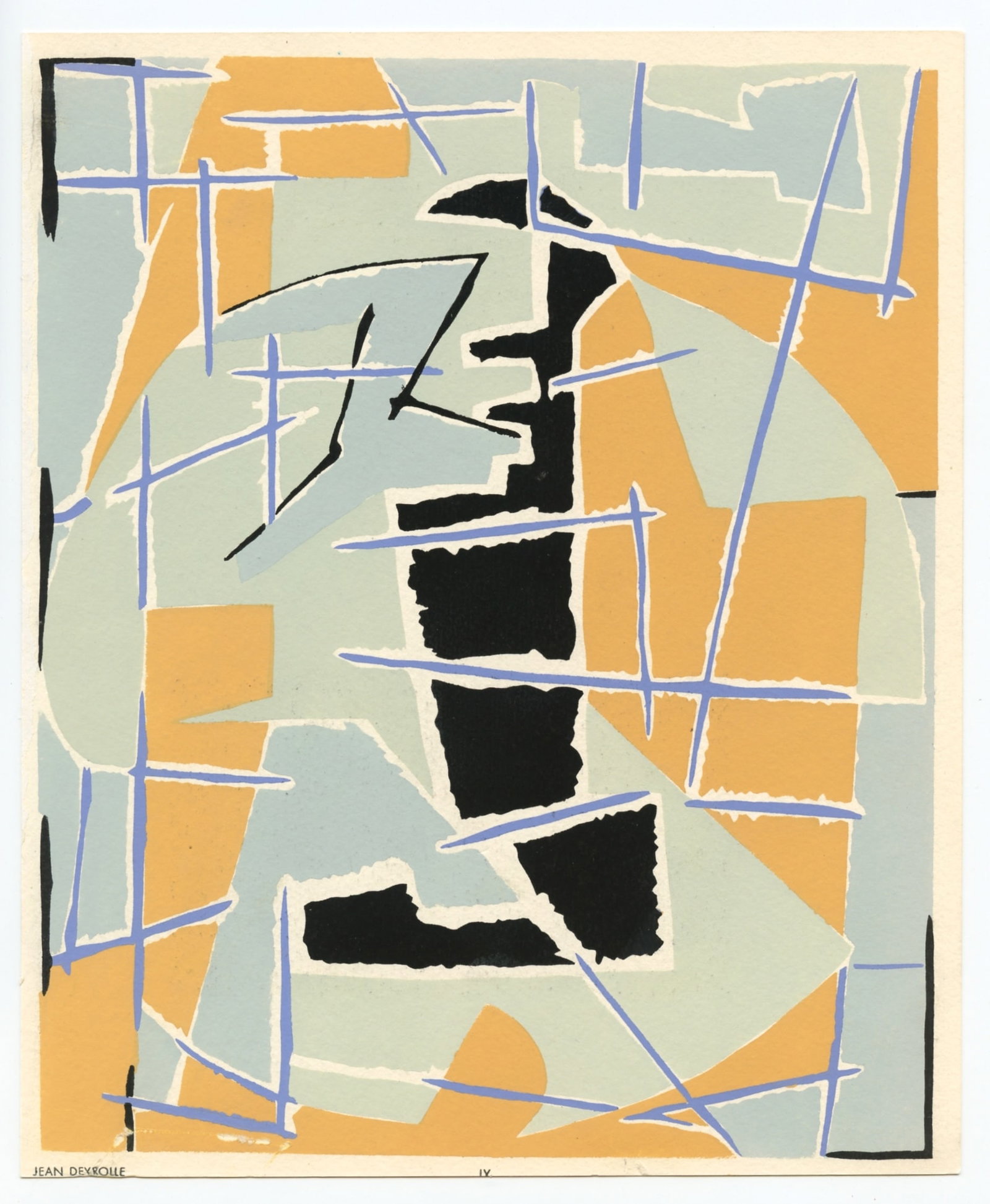 Jean Deyrolle pochoir | Temoignages pour l'art abstrait: Title: Jean Deyrolle pochoir | Temoignages pour l'art abstrait Description: Medium: pochoir. Printed in 1952 for the Temoignages pour l'art abstrait portfolio (Witnesses for Abstract Art) and